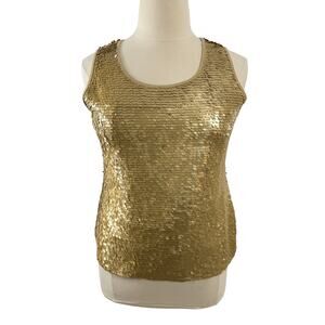 Essentials by Milano Gold Sequin Shell, Size L